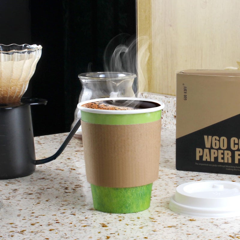 Yes Fresh Coffee Cups Special Green Grass Design, Disposable Hot Paper Cup,To Go Hot Cups for Coffee, Hot Liquid, Chocolate, Juice,Suitable for Party, Picnic, Travel, and Events(12 oz , 50 Count,Green) - Image 3